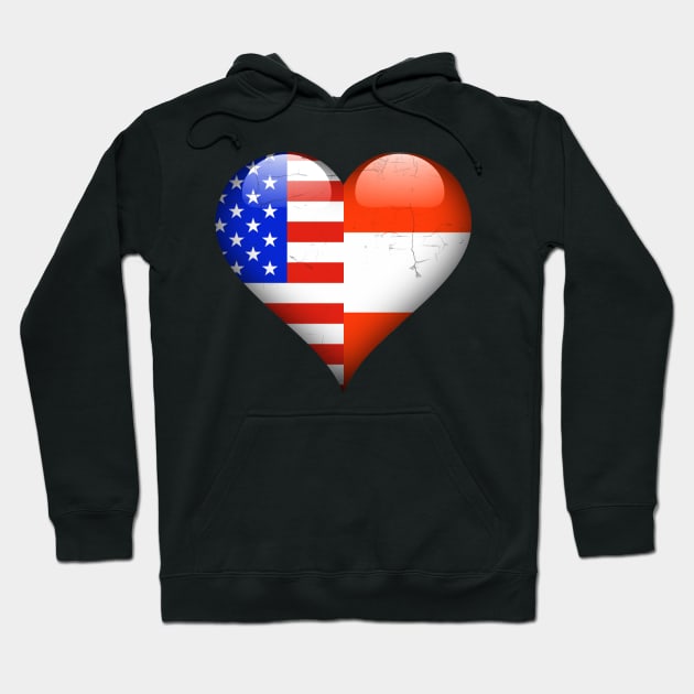 Half American Half Austrian - Gift for Austria From Austrian Hoodie by Country Flags